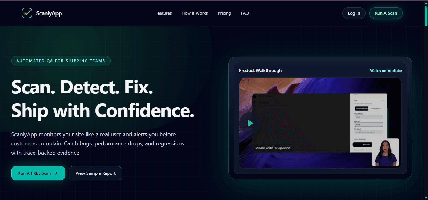 ScanlyApp product walkthrough